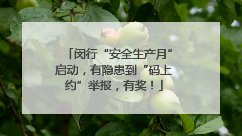 闵行“安全生产月”启动，有隐患到“码上约”举报，有奖！